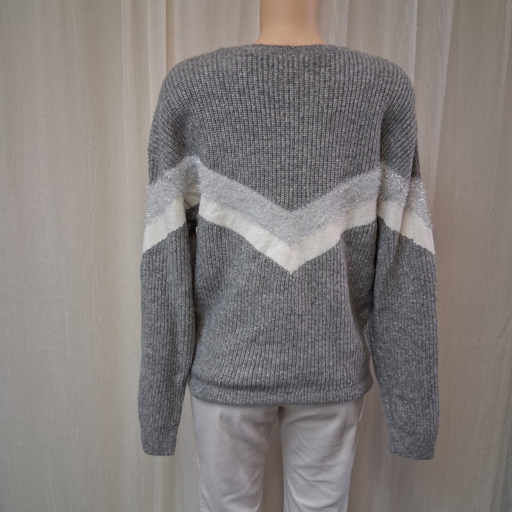 Nine West Gray and Cream Women's Sweater Size M - Picture 7 of 14